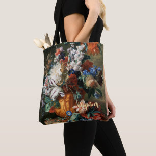 bloemen  Floral Fine Art, aangepaste monogrammen Tote Bag