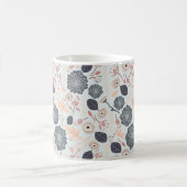 Bloemen Floral Gray Blue Peach Koffiemok (Center)