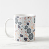 Bloemen Floral Gray Blue Peach Koffiemok (Links)