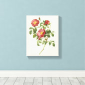  bloemen Floral Red Rose of Love van Redoute Canvas Afdruk (Insitu (Houten vloer))