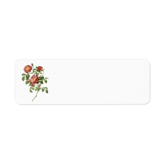 bloemen Floral Red Rose of Love van Redoute Etiket (Voorkant)