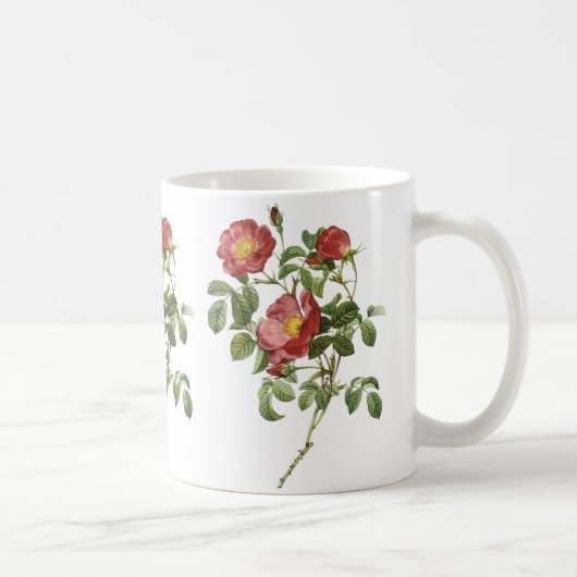  bloemen Floral Red Rose of Love van Redoute Koffiemok (Rechts)