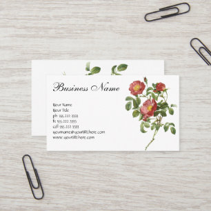 bloemen Floral Red Rose of Love van Redoute Visitekaartje