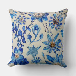 Bloemen florale atmosfeer blauw modern comfortabel kussen