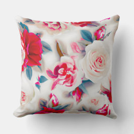 Bloemen florale atmosfeer roze wit modern kussen