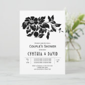  bloemen florale trouwparen douchen kaart (Staand voorkant)