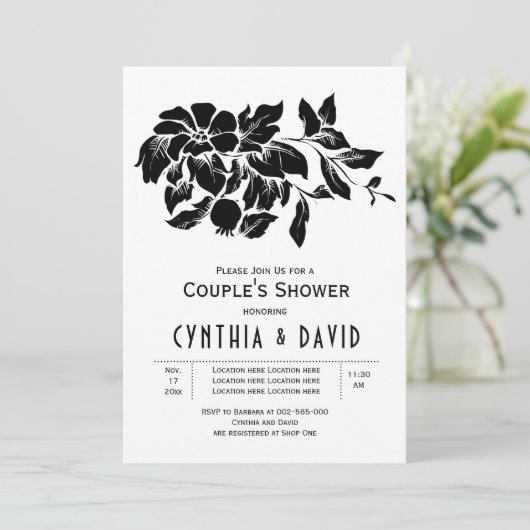  bloemen florale trouwparen douchen kaart (Staand voorkant)