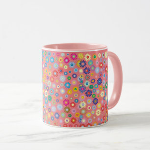Bloemen florapatroon Roze Natuur Mok