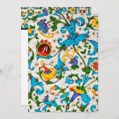 BLOEMEN FLORENTIJNSE RENAISSANCE BLAUWE KRULLEN, B FEESTDAGENKAART (Voorkant / Achterkant)