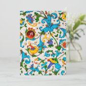 BLOEMEN FLORENTIJNSE RENAISSANCE BLAUWE KRULLEN, B FEESTDAGENKAART (Staand voorkant)