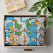 BLOEMEN FLORENTIJNSE RENAISSANCE BLAUWE KRULLEN, B TISSUEPAPIER (Geschenk)