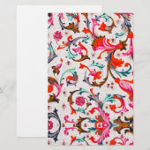 BLOEMEN FLORENTIJNSE RENAISSANCE RODE BLOEMENKRULL BRIEFPAPIER (Voorkant / Achterkant)