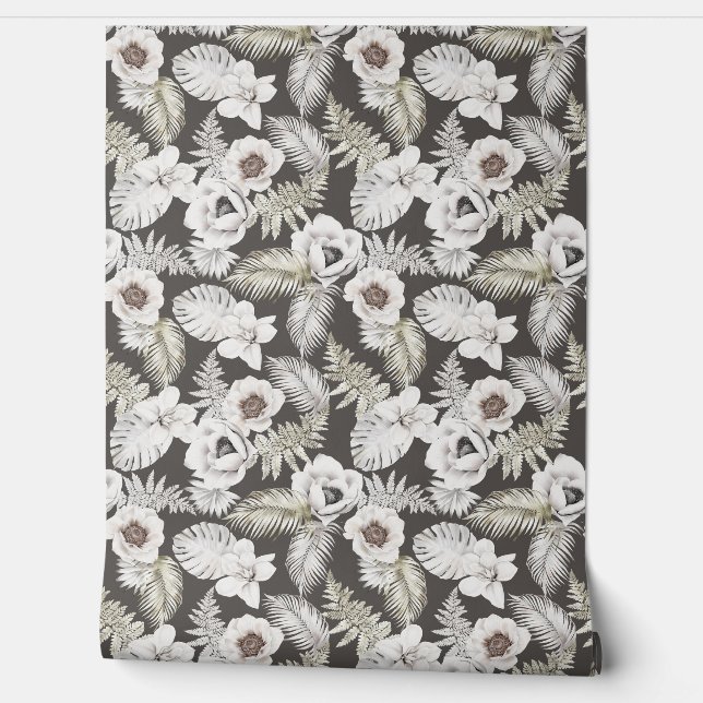 Bloemen Foliage Boho Tropical Behang (Afrollen)