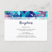 Bloemen Foliage Navy Aqua Paarse bruiloft receptie