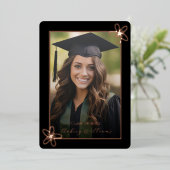 Bloemen Folie Foto Diploma Uitnodiging (Staand Voorkant)