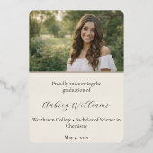 Bloemen Folie Foto Diploma Uitnodiging (Achterkant)