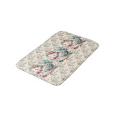 Bloemen Folk Vogel met Pastel Boho Charm Badmat (Gekanteld)