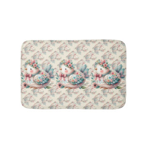 Bloemen Folk Vogel met Pastel Boho Charm Badmat