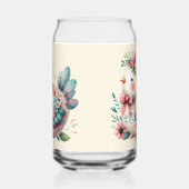 Bloemen Folk Vogel met Pastel Boho Charm Blikvorm Glas (Rechts)