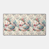 Bloemen Folk Vogel met Pastel Boho Charm Bureaumat (Voorkant)
