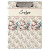 Bloemen Folk Vogel met Pastel Boho Charm Klembord (Voorkant)