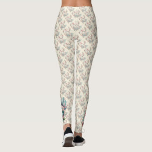 Bloemen Folk Vogel met Pastel Boho Charm Leggings