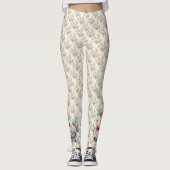 Bloemen Folk Vogel met Pastel Boho Charm Leggings (Voorkant)