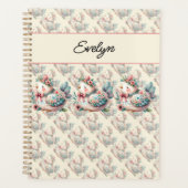 Bloemen Folk Vogel met Pastel Boho Charm Planner (Voorkant)