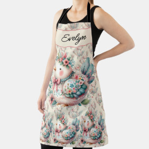 Bloemen Folk Vogel met Pastel Boho Charm Schort