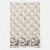 Bloemen Folk Vogel met Pastel Boho Charm Theedoek (Verticaal)