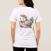 Bloemen Folk Vogel met Pastel Boho Charm Tri-Blend Shirt (Achterkant)