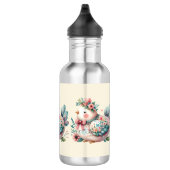 Bloemen Folk Vogel met Pastel Boho Charm Waterfles (Rechts)
