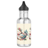 Bloemen Folk Vogel met Pastel Boho Charm Waterfles (Links)