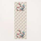 Bloemen Folk Vogel met Pastel Boho Charm Yogamat (Voorkant)
