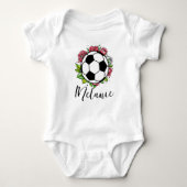 Bloemen Football Voetbal Baby Meisje Bodysuits (Voorkant)