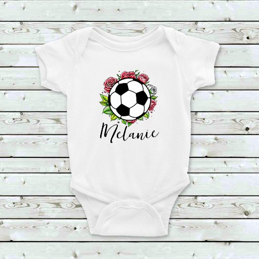 Bloemen Football Voetbal Baby Meisje Bodysuits