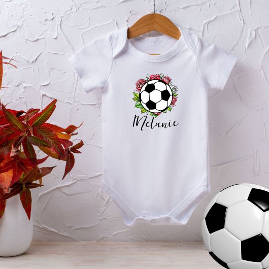 Bloemen Football Voetbal Baby Meisje Bodysuits