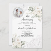 Bloemen foto 10e huwelijksverjaardag kaart (Voorkant)