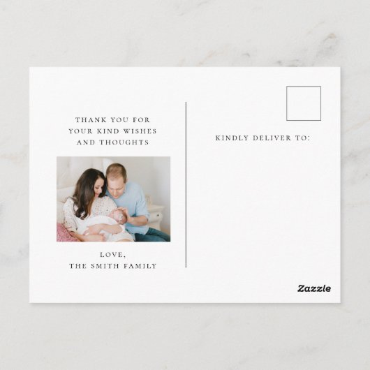 Bloemen Foto Geboorteaankondiging Postkaart (Achterkant)