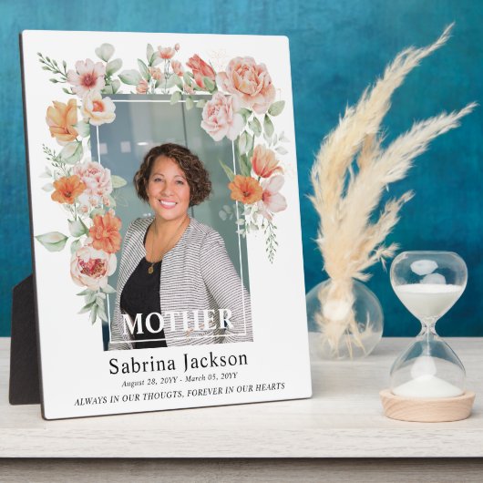 Bloemen Foto Herdenkingsplaquette voor een Gedenkd Fotoplaat (Zijkant)