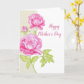 Bloemen (Foto) Kaart de roze van Pioenen (Gele Bloem)