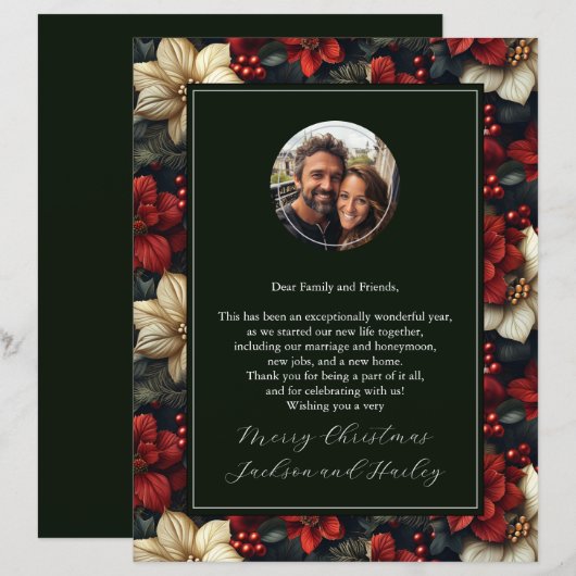  Bloemen Foto Kerst Letter Paper (Voorkant / Achterkant)