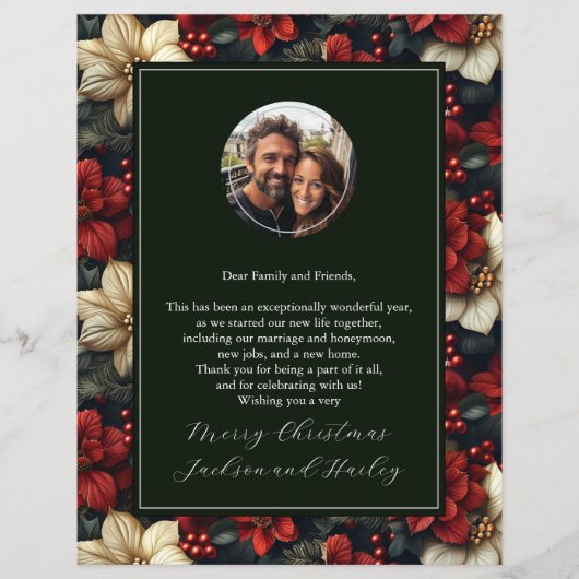  Bloemen Foto Kerst Letter Paper (Voorkant)