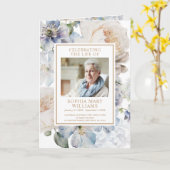 Bloemen Foto Memorial Begrafenisprogramma's Kaart (Gele Bloem)