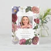 Bloemen Foto-orde van de dienst rouwprogramma Programmakaart (Staand voorkant)