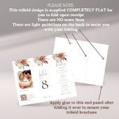 Bloemen Foto QR Trifold Trouwmenu Tafel No