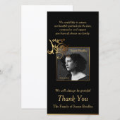 Bloemen Foto Sympathie Bedankt met gouden rand (Voorkant / Achterkant)