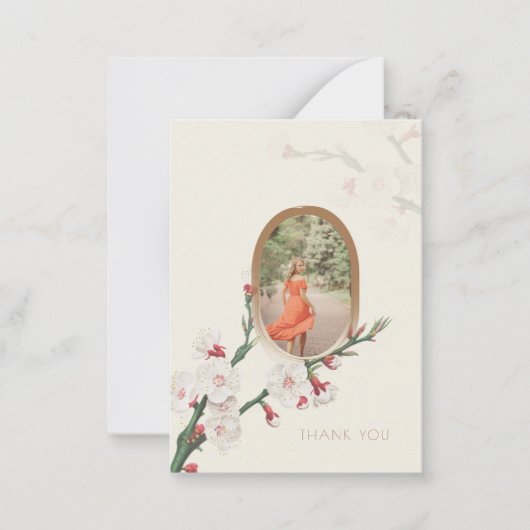 Bloemen Foto Sympathie Dank u kaart Notitiekaartje (Voorkant)