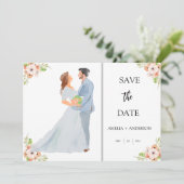Bloemen foto veranderlijk save the date (Staand voorkant)