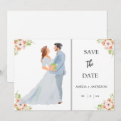 Bloemen foto veranderlijk save the date (Voorkant / Achterkant)